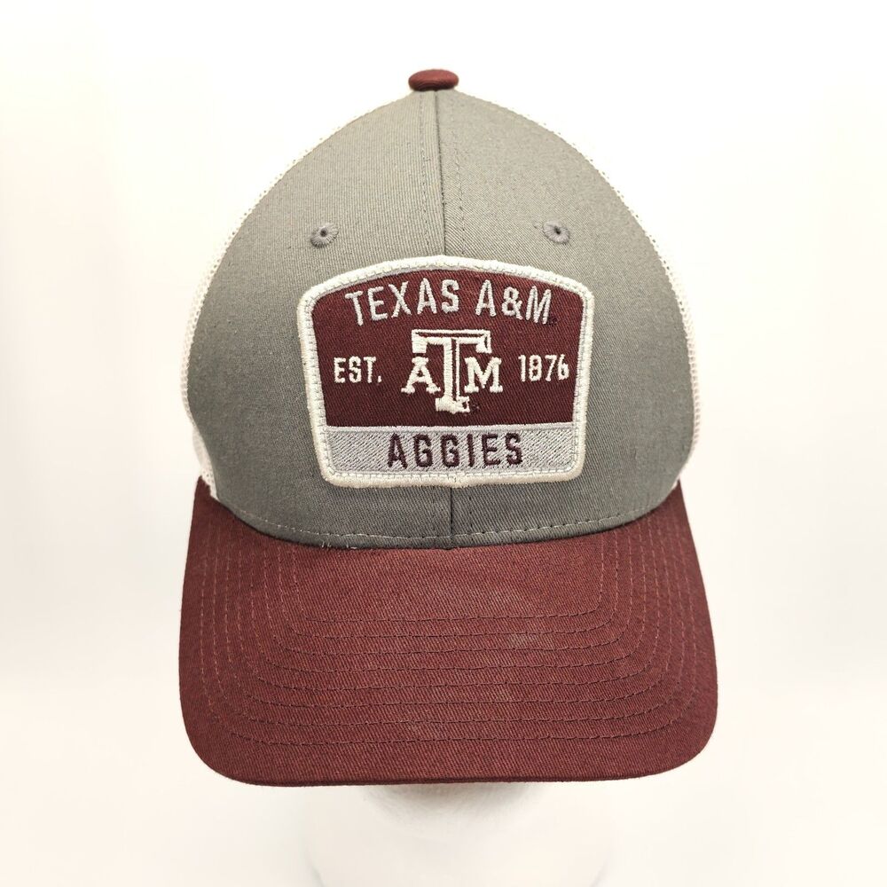 Texas A&M Aggies Zephyr Trucker Hat Gray Maroon Mesh Snapback NCAA College Cap Z